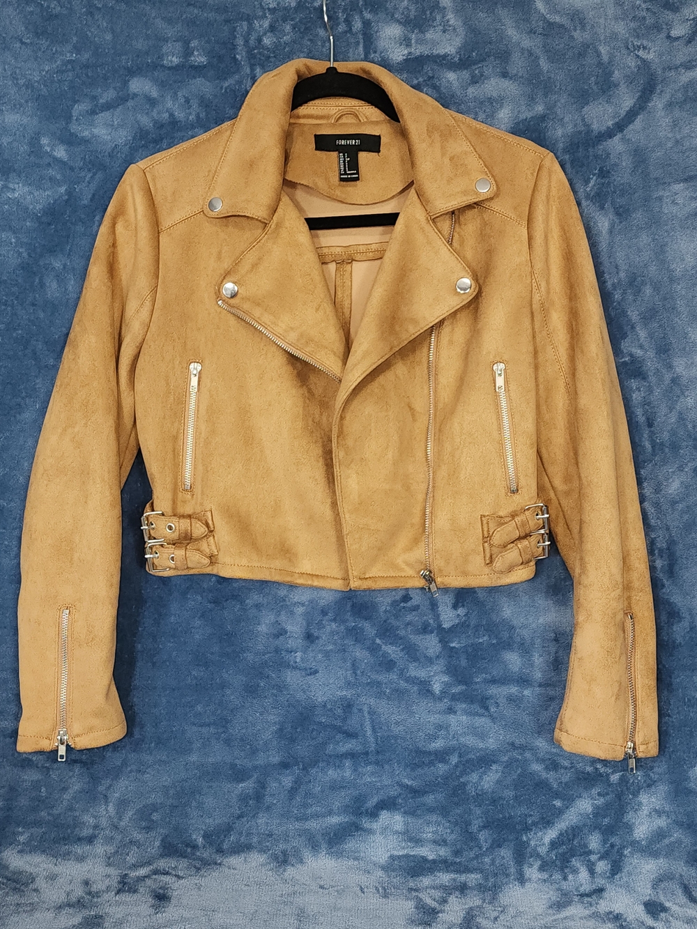 Forever 21 Tan Suede Moto Jacket